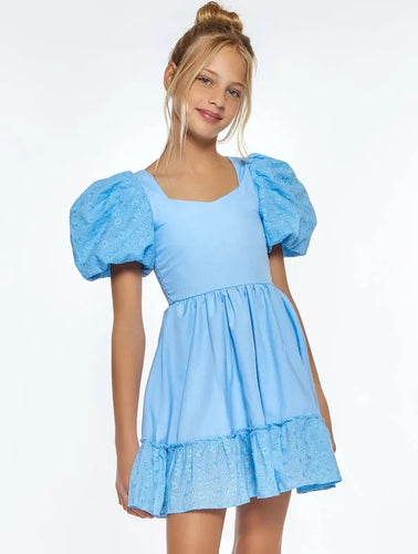 Sky Blue Dress, Spring Dress, Teen Style, Teen Boutique, Easter Dress, Teen Summer Dress, Lace Detail
