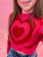 Load image into Gallery viewer, Cropped Heart Teen Sweater
