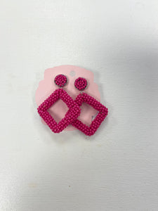 Pink Seed Bead Earring